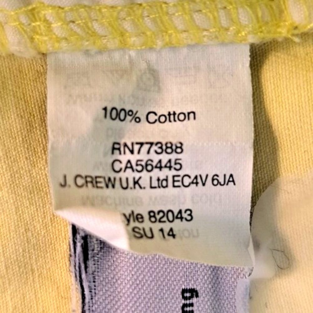 J. Crew Yellow Chino Shorts Size 0 - Picture 4 of 5
